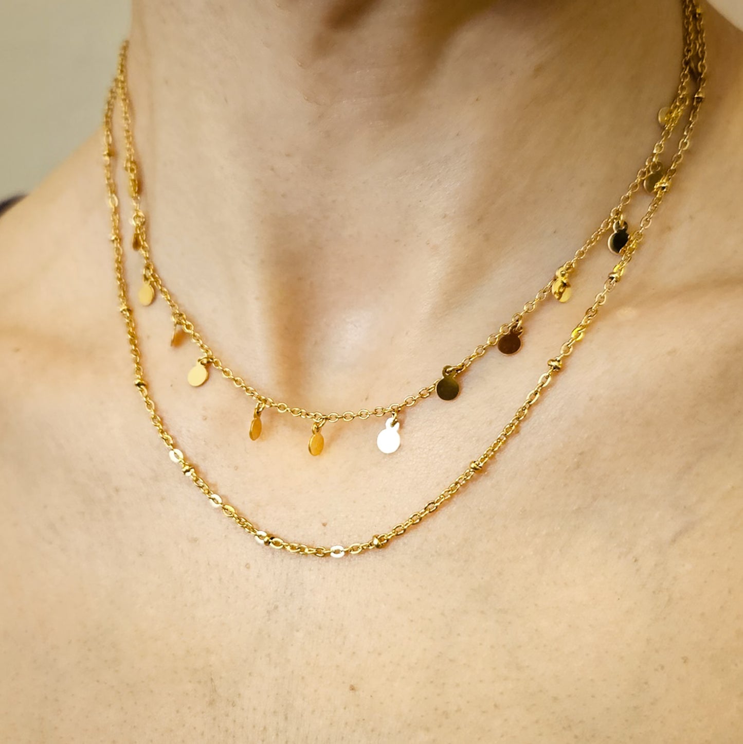 Fine Disc Duo Necklace