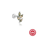Flora Moss Agate | Sterling Silver Flat Back Stud 16G Gauge