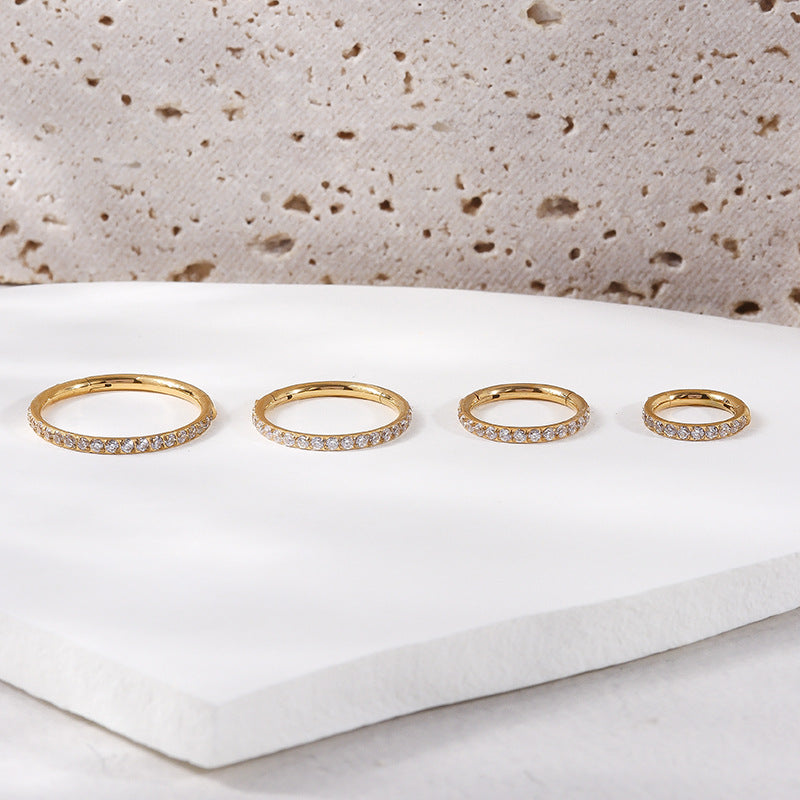 1.2mm CZ | Stainless Steel Seamless Clicker Ring 16G Gauge