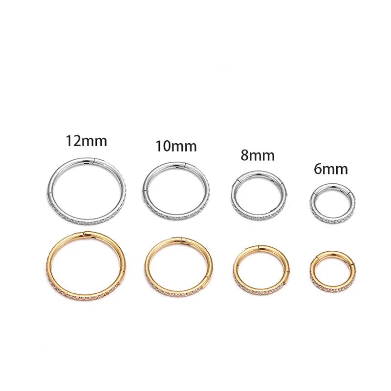 1mm CZ | Stainless Steel Seamless Clicker Ring 18G Gauge