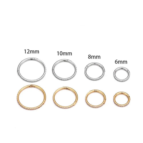 1mm CZ | Stainless Steel Seamless Clicker Ring 18G Gauge