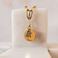 Gold Engraved Letter Necklace