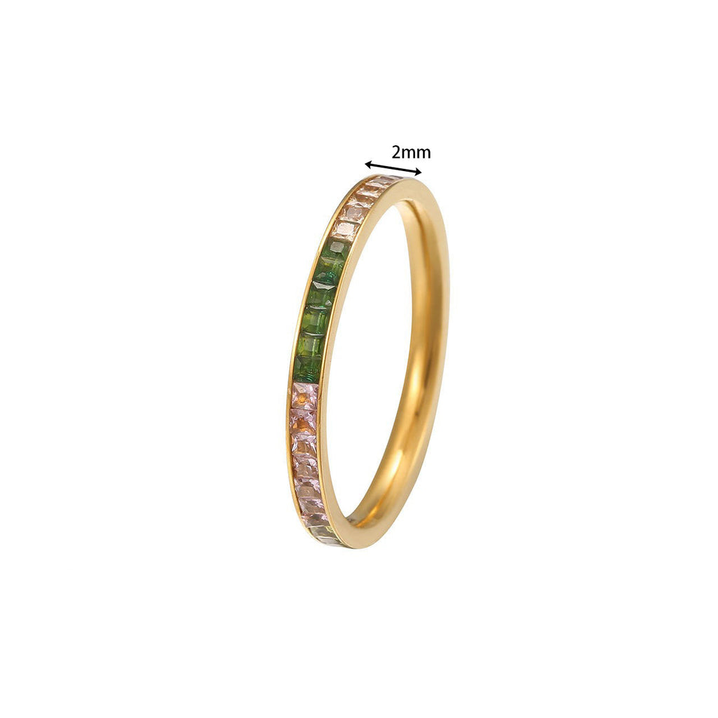 Rainbow Channel Set Eternity Ring