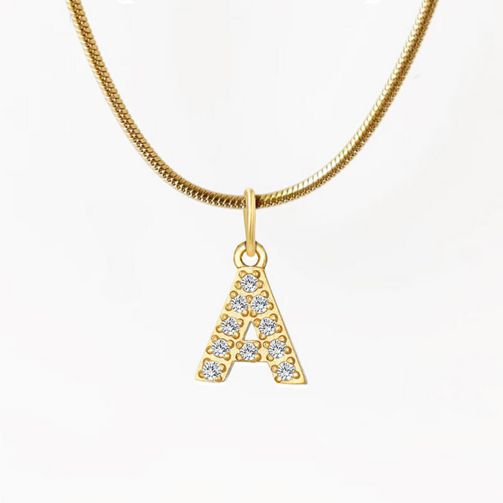 Gold Sparkly Letter Necklace