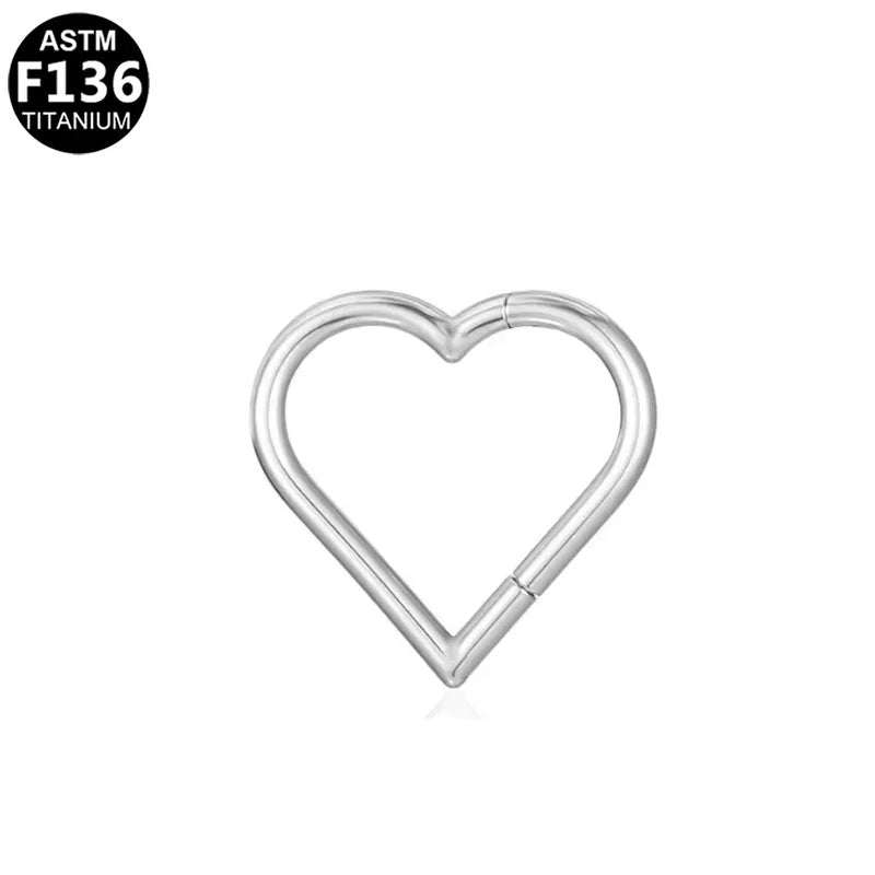 1.2mm Heart | G23 Titanium Seamless Clicker Ring 16G Gauge