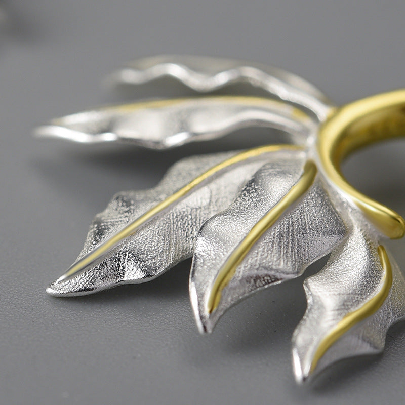 Leafy Hoops in Sterling Silver