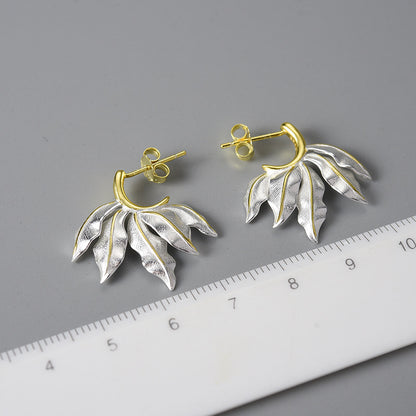 Leafy Hoops in Sterling Silver