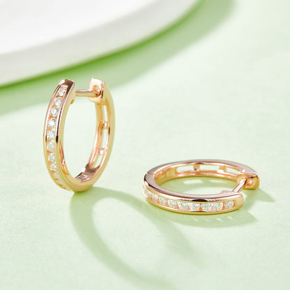 Moissanite Micropave Hoops in Sterling Silver