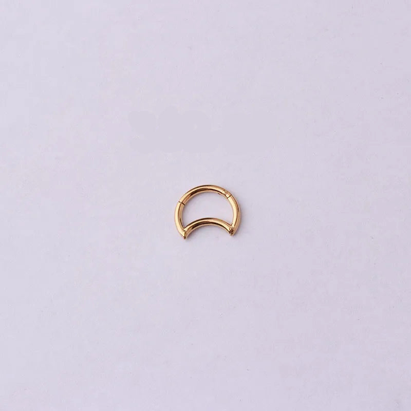 1.2mm Moon | Stainless Steel Seamless Clicker Ring 16G Gauge