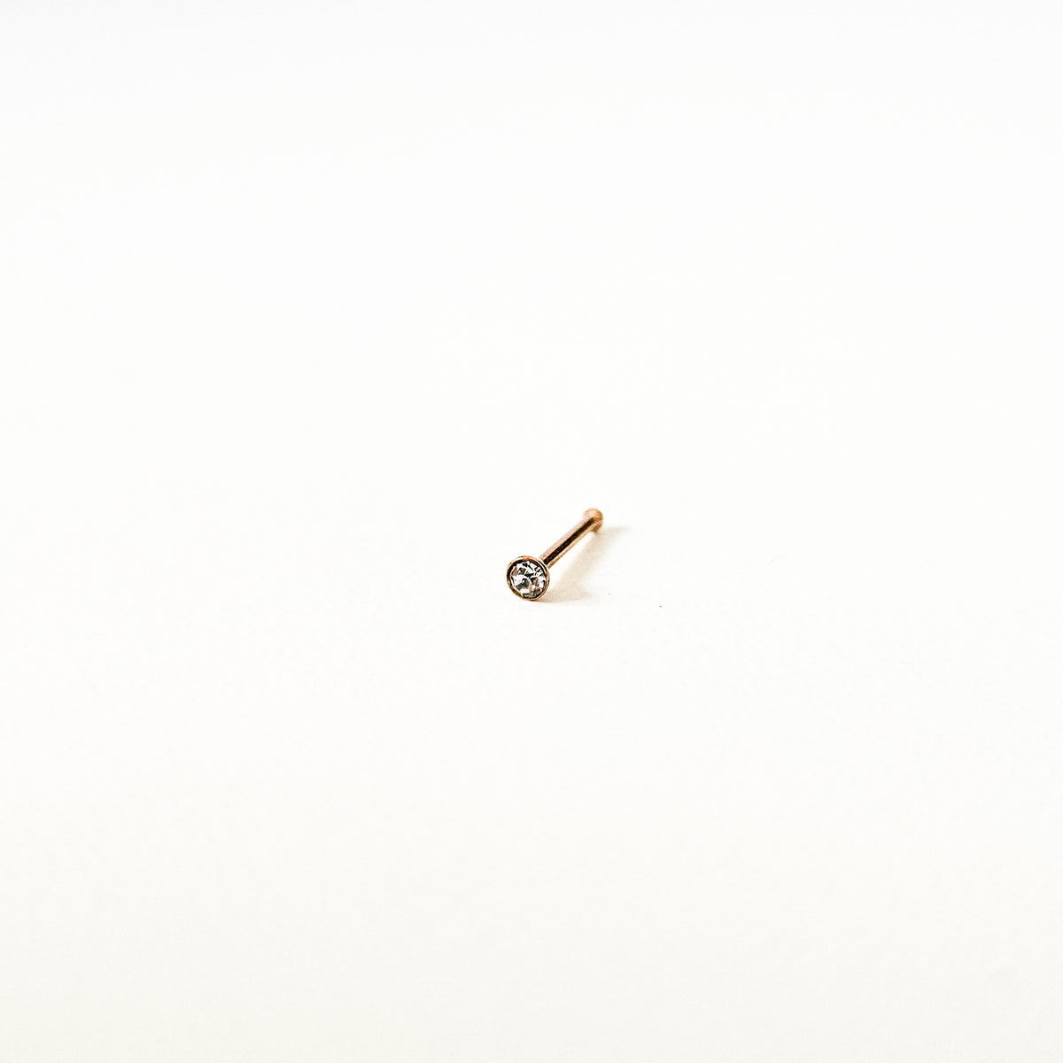 Tiny Diamante Bezel | Straight Nose Stud