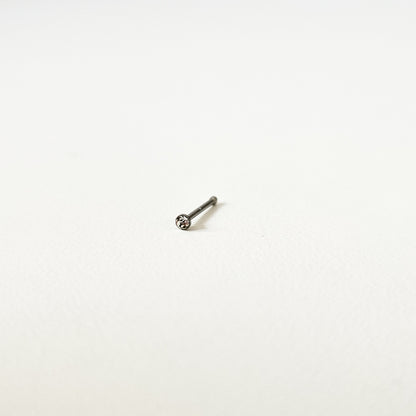 Tiny Diamante Bezel | Straight Nose Stud (1pc single)