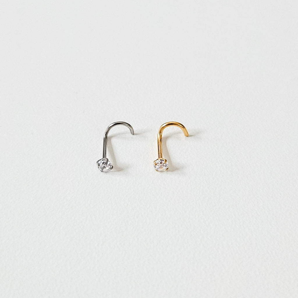 3mm Diamante | S Curved Nose Stud (1pc single)