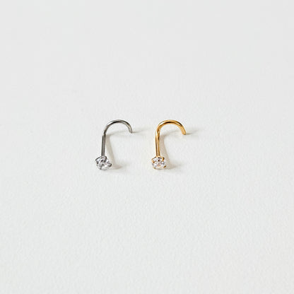 3mm Diamante | S Curved Nose Stud (1pc single)