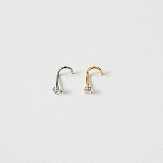 3mm Diamante | S Curved Nose Stud (1pc single)