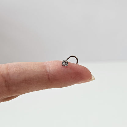 3mm Diamante | S Curved Nose Stud (1pc single)