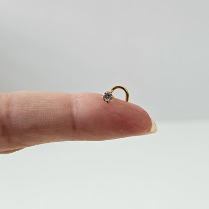 3mm Diamante | S Curved Nose Stud (1pc single)