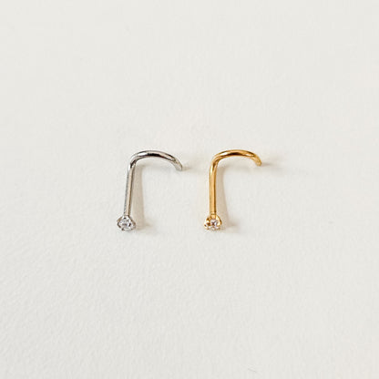 2mm Diamante | S Curved Nose Stud (1pc single)