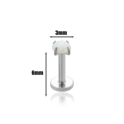3mm Opal | Threadless Flat Back Stud (1pc single)
