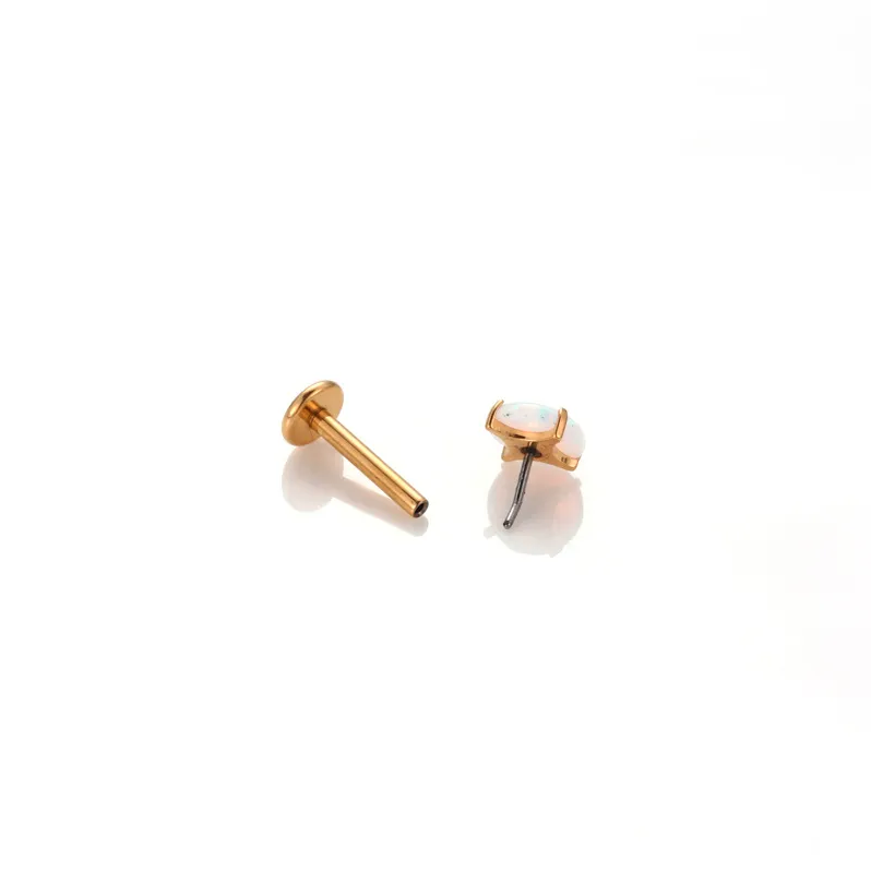 5mm Opal | Threadless Flat Back Stud (1pc single)