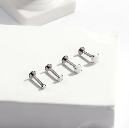 5mm Opal | Threadless Flat Back Stud (1pc single)