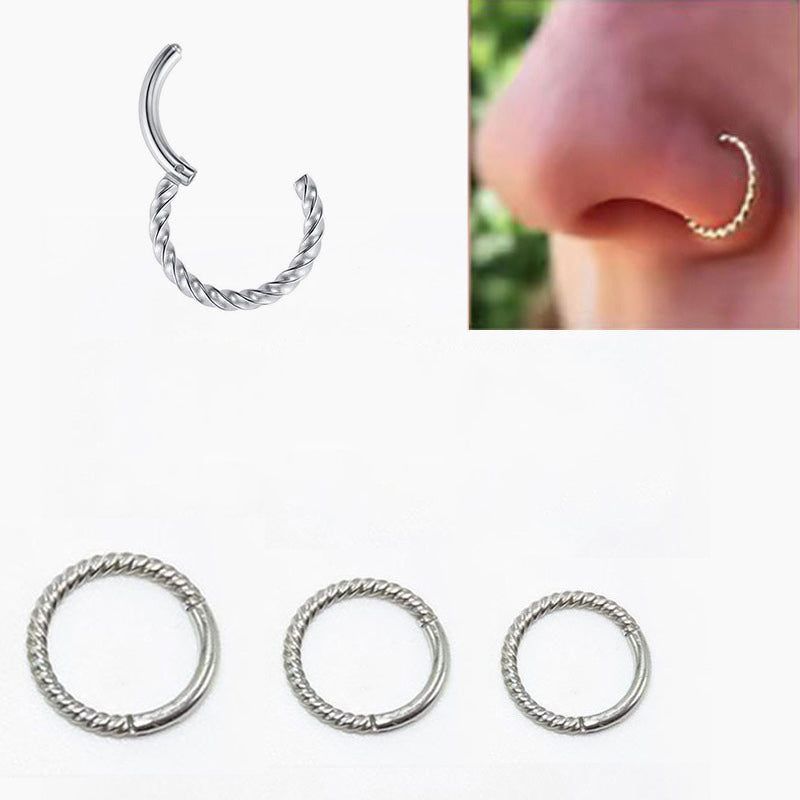 1.2mm Ropey | Stainless Steel Seamless Clicker Ring 16G Gauge