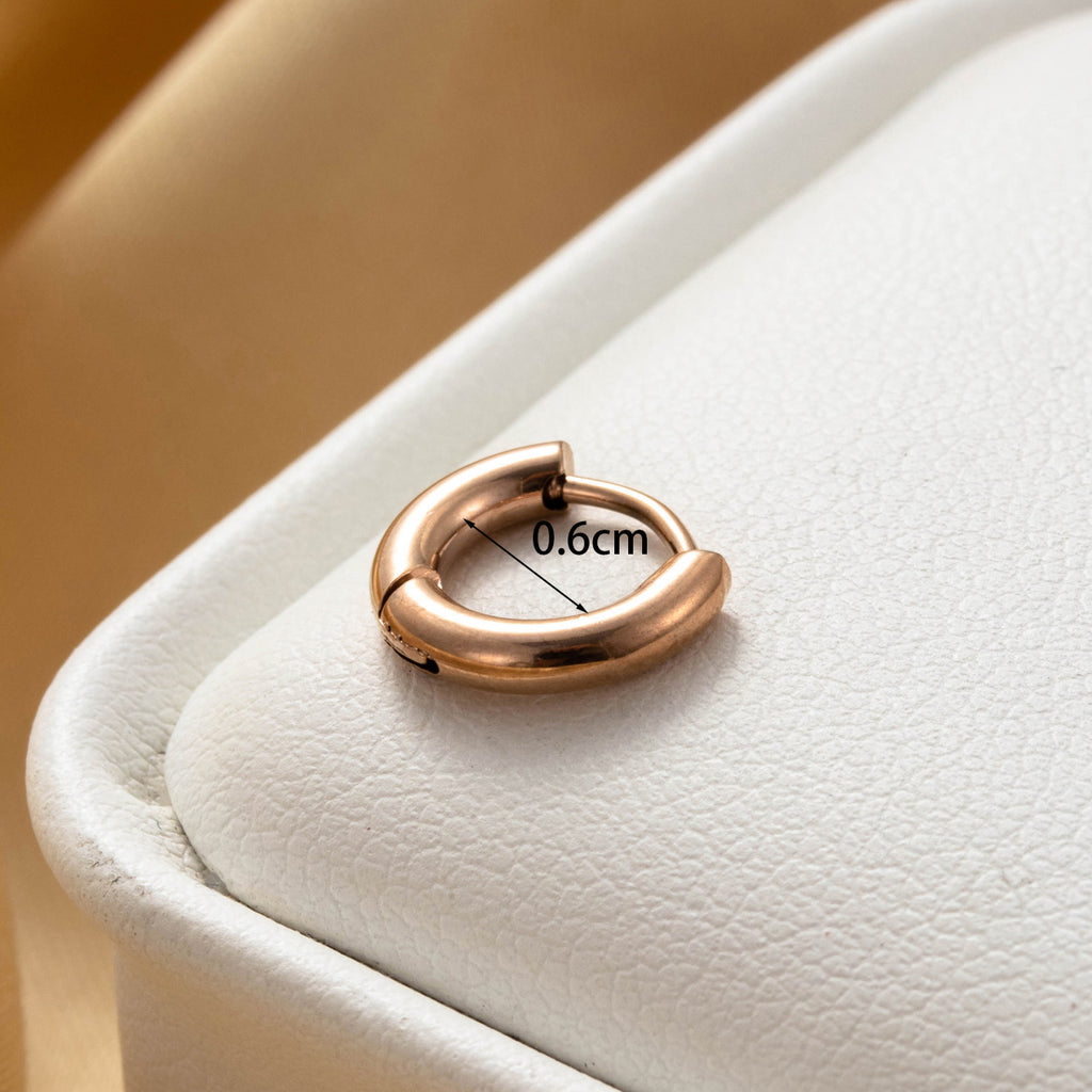 Waterproof Rose Gold Huggie Earring Set