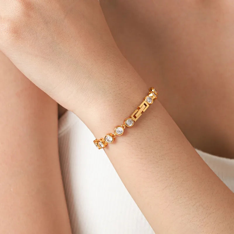 Round Bezel Tennis Bracelet