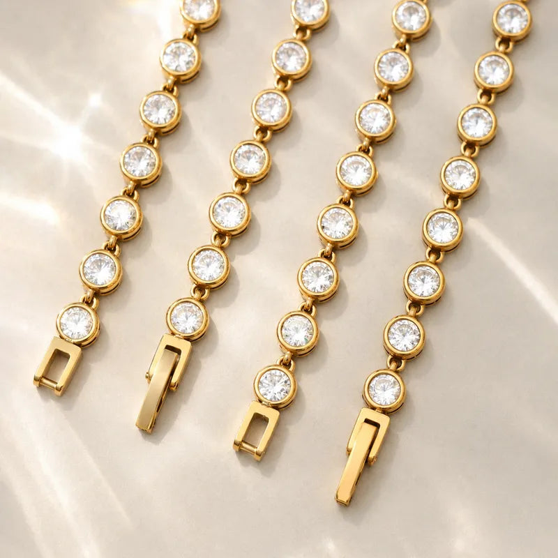 Round Bezel Tennis Bracelet