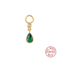 Green Drop | Sterling Silver Earring Charms