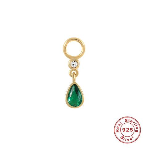 Green Drop | Sterling Silver Earring Charm