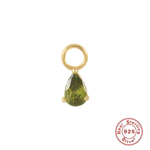 Green Pear | Sterling Silver Earring Charm
