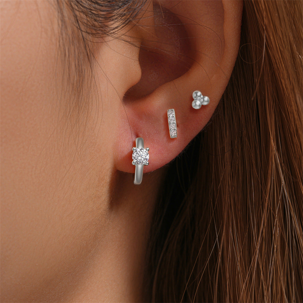 Mod Sterling Silver Earring Set