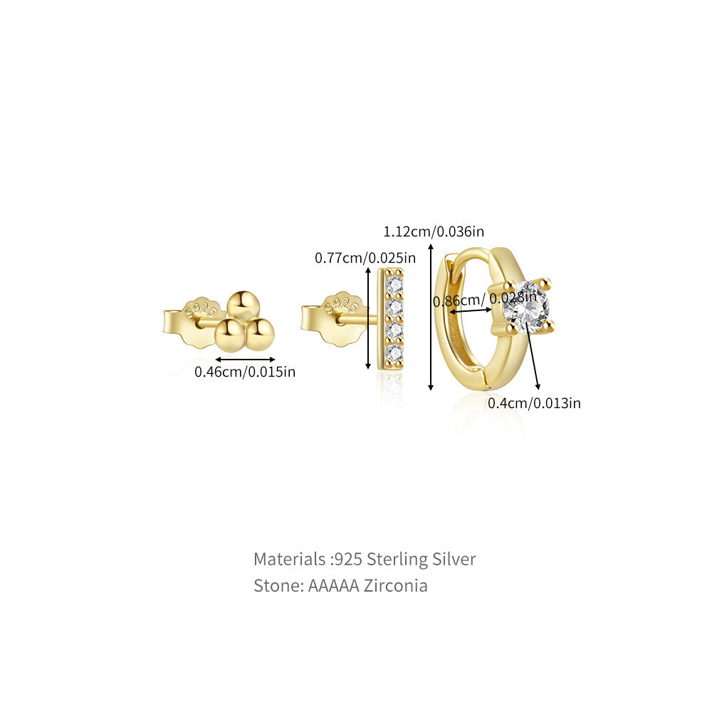 Mod Sterling Silver Earring Set