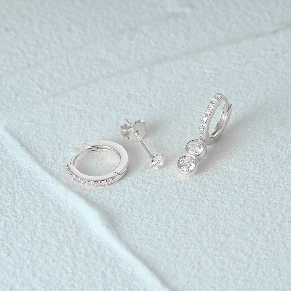 Sterling Silver Sparkle Earring Set