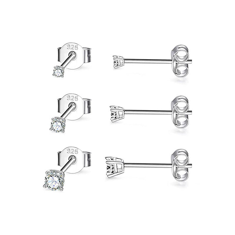 Sterling Silver Stud Earring Set