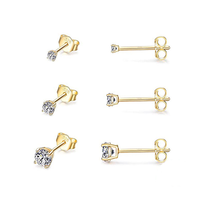 Sterling Silver Stud Earring Set