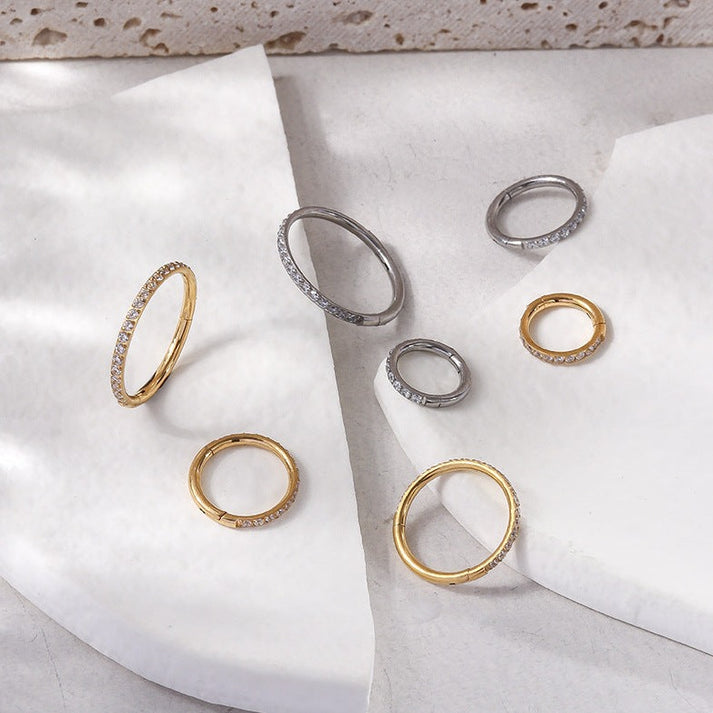 1mm CZ | Stainless Steel Seamless Clicker Ring 18G Gauge
