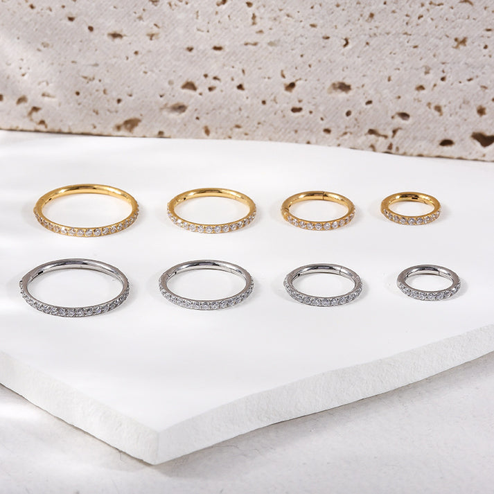 1mm CZ | Stainless Steel Seamless Clicker Ring 18G Gauge