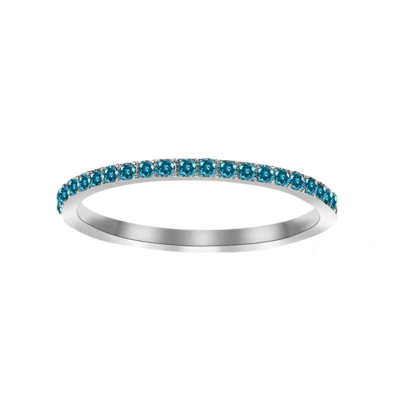 Silver Birthstone Eternity Ring