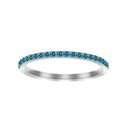Silver Birthstone Eternity Ring