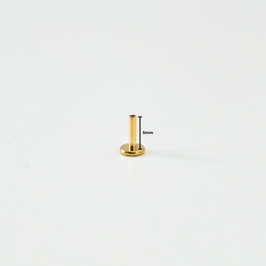 5mm Gold Plated Titanium Screw-In Labret Back (1pc single)