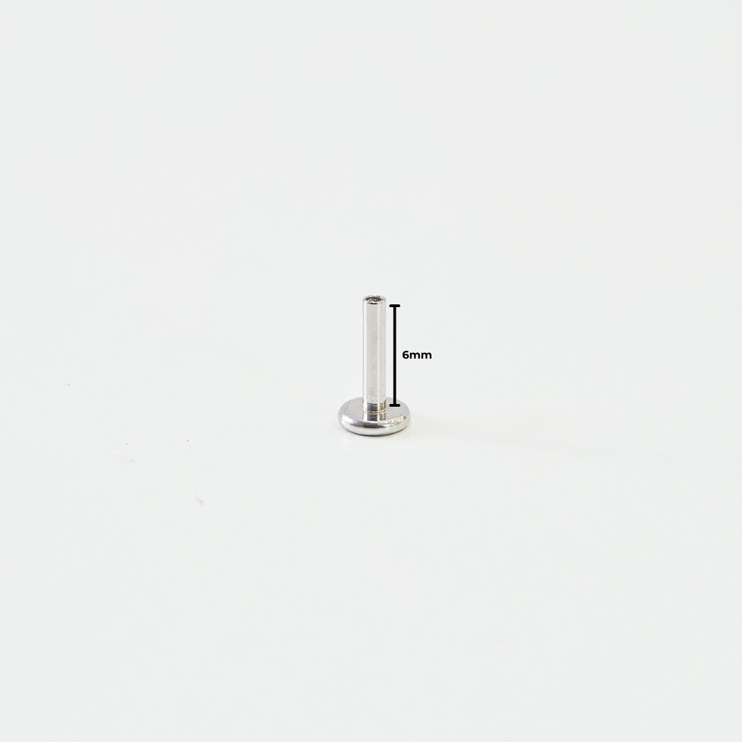 6mm Titanium Threadless Push-In Labret Back (1pc single)