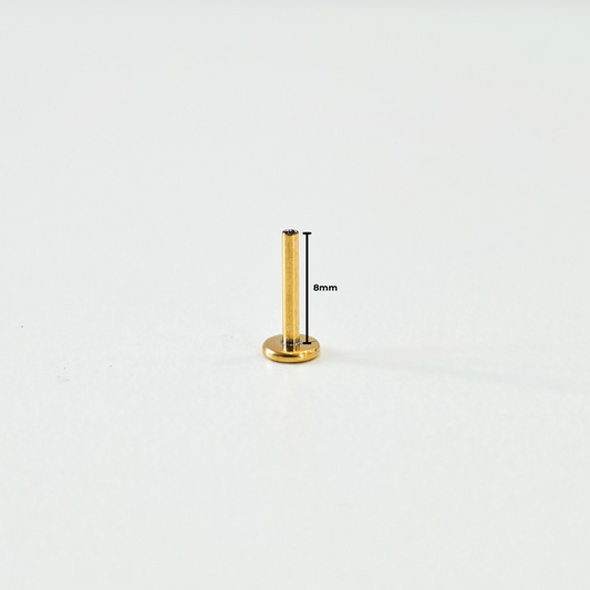 8mm Gold Plated Titanium Screw-In Labret Backs