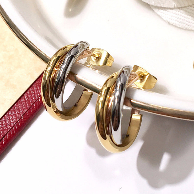 Tricolour Twisted Hoops