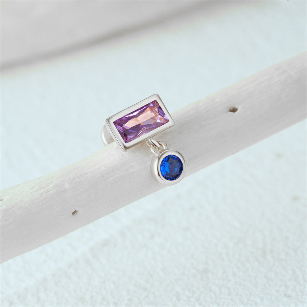 Violet | Sterling Silver Flat Back Stud 16G Gauge
