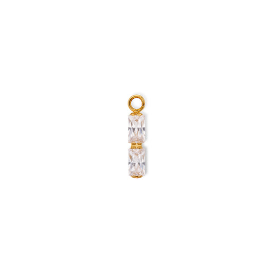 Waterproof Earring Charm | Double Baguette