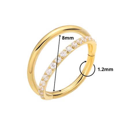 8mm Double CZ | Seamless Segment Ring (single)