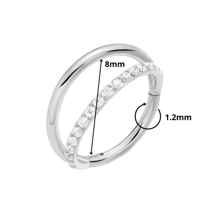 8mm Double CZ | Seamless Segment Ring (single)