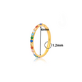 1.2mm Rainbow CZ | G23 Titanium Seamless Clicker Ring 16G Gauge