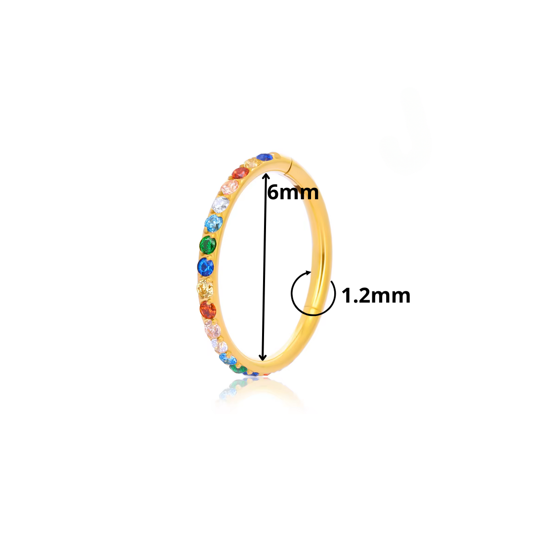 1.2mm Rainbow| Seamless Segment Ring (1pc single)